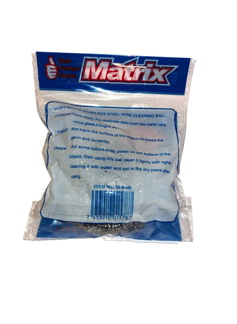 ماتريكس أداة للفرك والتنظيف من الستانلس ستيل فضي - Image 2