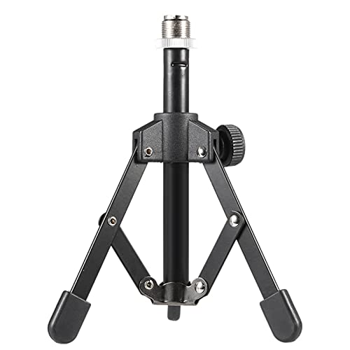 summina Mini Mic Stand Mini Foldable Desktop Tabletop Tripod Microphone Mic Stand Holder - Image 1