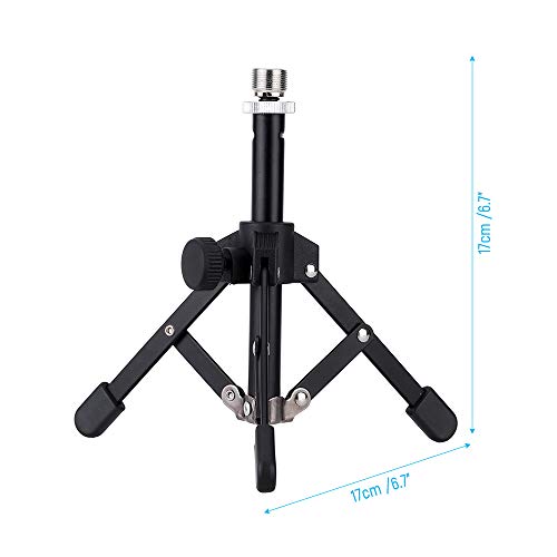 summina Mini Mic Stand Mini Foldable Desktop Tabletop Tripod Microphone Mic Stand Holder - Image 2
