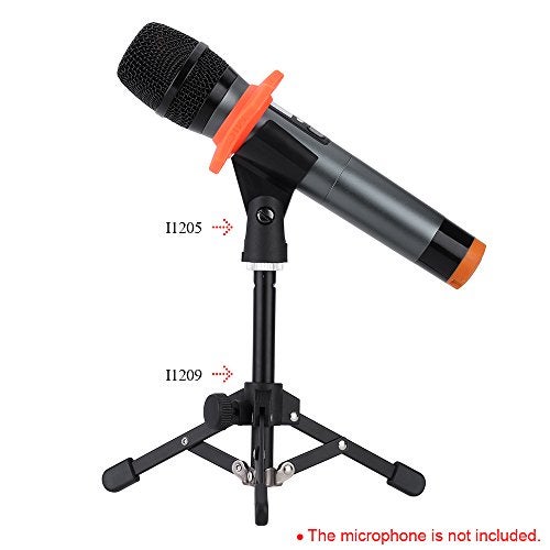 summina Mini Mic Stand Mini Foldable Desktop Tabletop Tripod Microphone Mic Stand Holder - Image 5