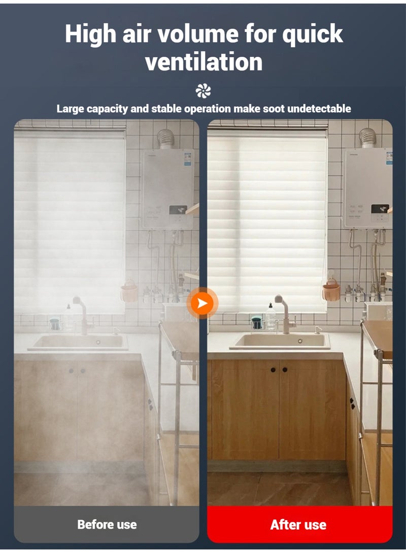 Leon Home 10-inch (25.4 cm) metal wall-mounted exhaust fan - 70W high-pressure ventilation fan - for smoke extraction and odor removal - suitable for kitchens, bathrooms, laundry rooms, garages - black with check valve. - Image 4