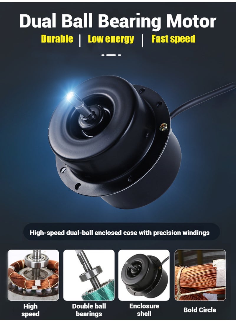 Leon Home 10-inch (25.4 cm) metal wall-mounted exhaust fan - 70W high-pressure ventilation fan - for smoke extraction and odor removal - suitable for kitchens, bathrooms, laundry rooms, garages - black with check valve. - Image 3