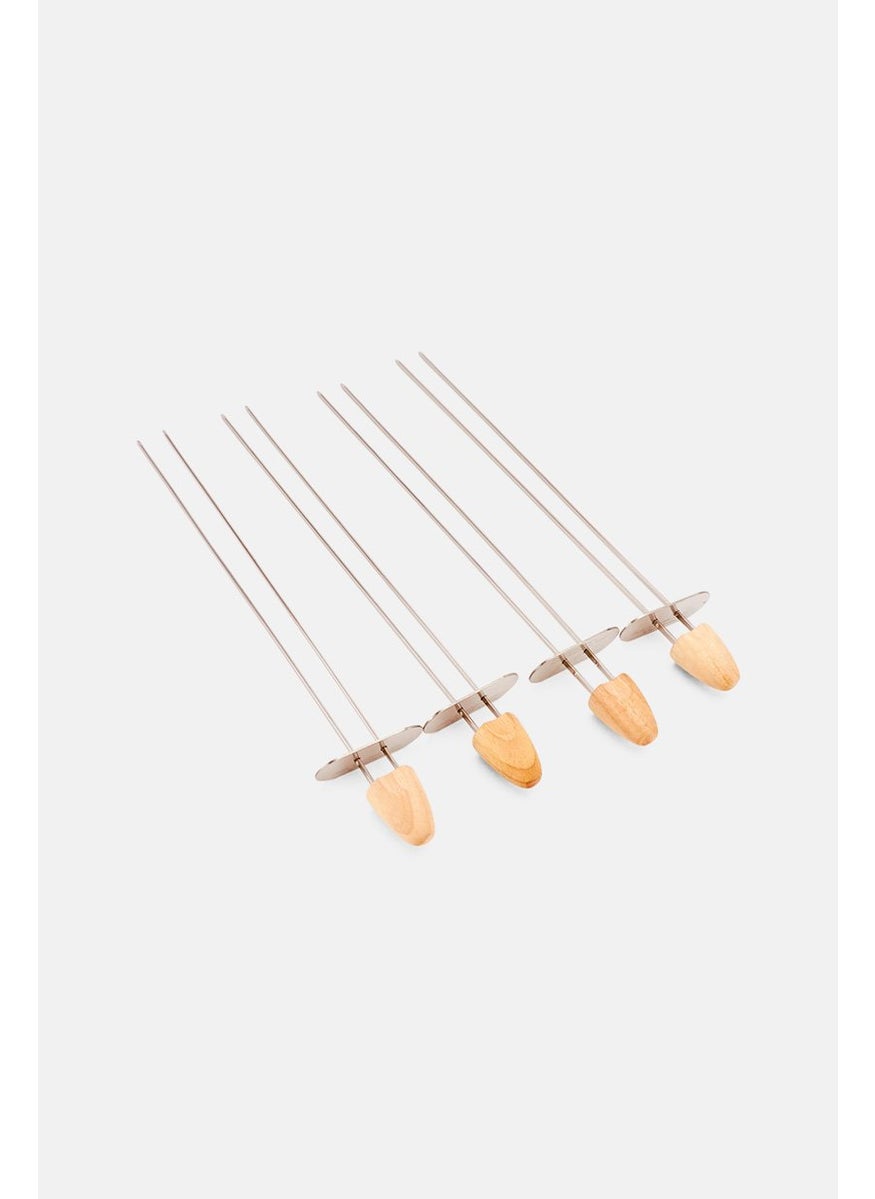 Tchibo 4 Pcs Shish Kebab Skewers, Silver  - Image 3