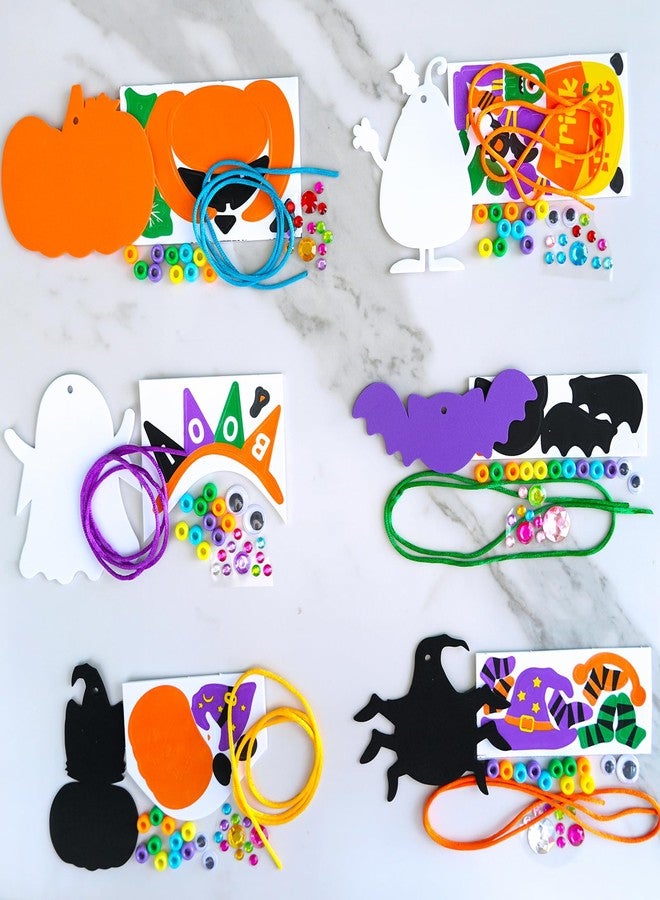 Winlyn 24 Sets Halloween Craft Kits DIY Art Sets Spider Bat Ghost Pumpkin Foam Stickers for Kids Fall Home Classroom Activities Trick-or-Treat Party Favors - Image 3