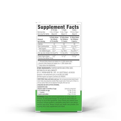 Wellements Organic Daytime Baby Cough Syrup | Soothes Occasional Cough Due to Dry Throat* | 2 Fl Oz, 4 Months + - Image 2