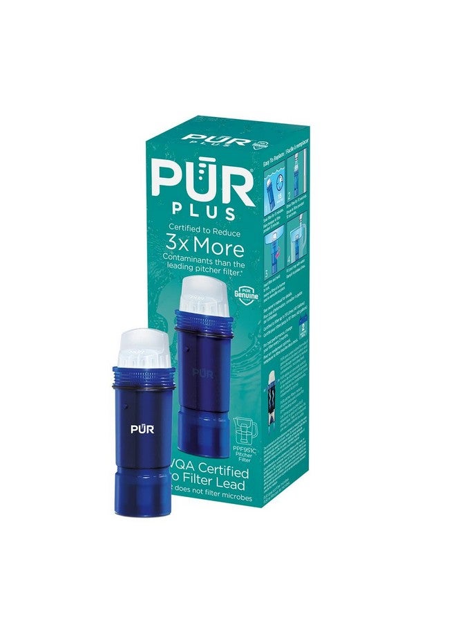 PUR PLUS Lead Reducing Water Pitcher and Dispenser Replacement Filter 1-Pack, NSF and WQA Certified - Compatible with all PUR and Beautiful by PUR Pitchers and Dispensers, Blue, PPF951K1 - Image 1