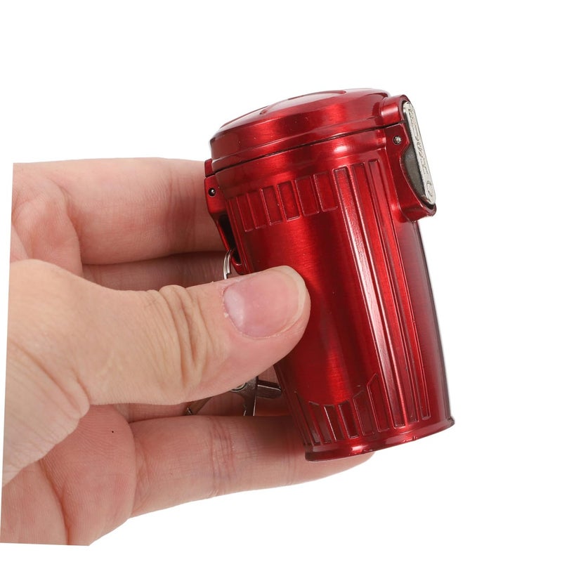 Red Portable Ashtray with Sealed Lid for Outdoor Cigarette Butt Disposal - Image 4