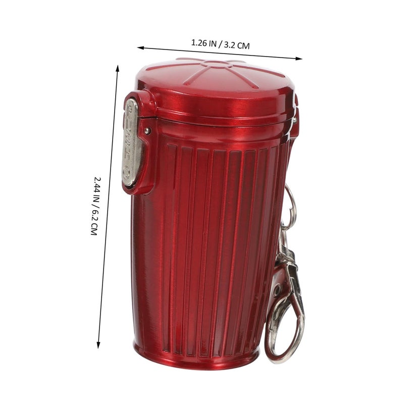 Red Portable Ashtray with Sealed Lid for Outdoor Cigarette Butt Disposal - Image 3