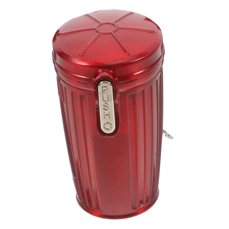 Red Portable Ashtray with Sealed Lid for Outdoor Cigarette Butt Disposal - Image 2