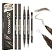 Boobeen 3pcs Waterproof Eyebrow PenDualEnded Eyeliner Microblading Eyebrow Pencil for WomenLong Lasting HairLike Brow Pen with Brow BrushDark Brown - Image 2
