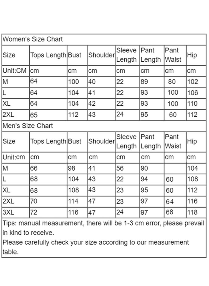 MARGOUN Couple Cotton Pajamas Set with Long Sleeve Top and Pants, Women Men Sleepwear Loungewear Nightwear White MG08 - Image 5