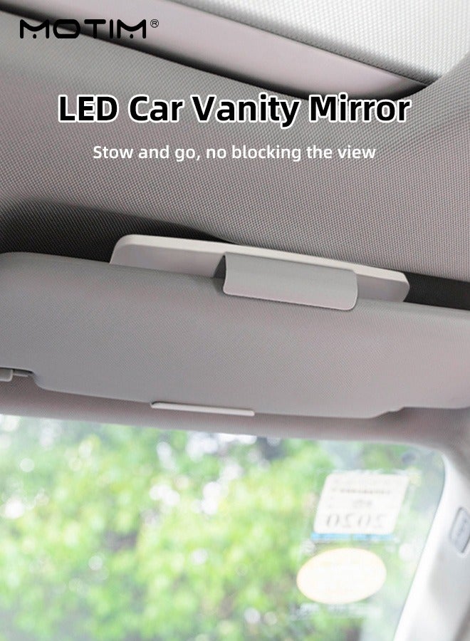 Motim Car Sun Visor Vanity Mirror, 3 Light Modes Dimmable Touch On Screen Car Makeup Mirror, Rechargeable, LED Mirror for Car Truck SUV Rear View - Image 4