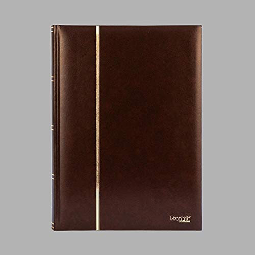 Prophila Collection Prophila Stamp Album (New) 60 Black Sides, Padded Brown Cover - Image 2