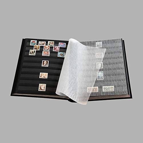 Prophila Collection Prophila Stamp Album (New) 60 Black Sides, Padded Brown Cover - Image 4