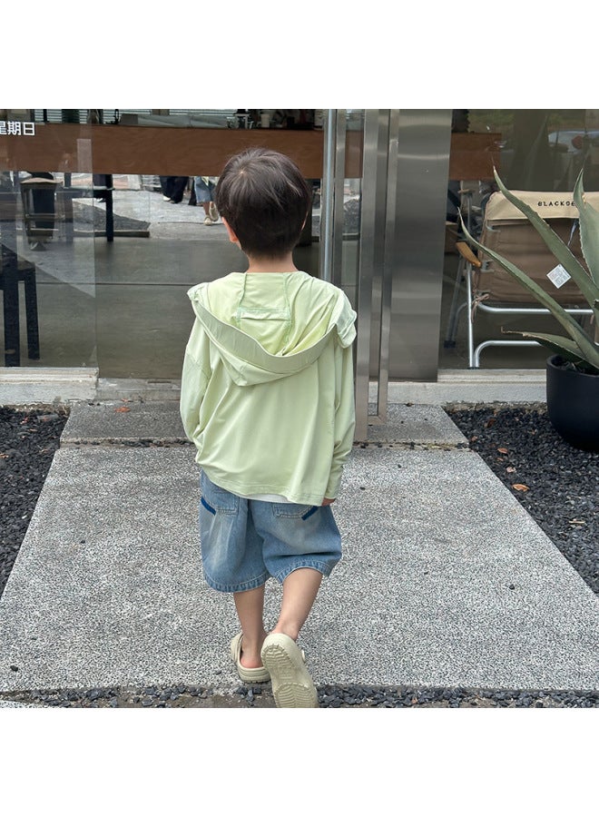 Children's 2025 Summer Handsome Skin Clothing Upf50 Cool Ice Silk Mesh Sunscreen Clothing Trendy For Boys And Girls - Image 3