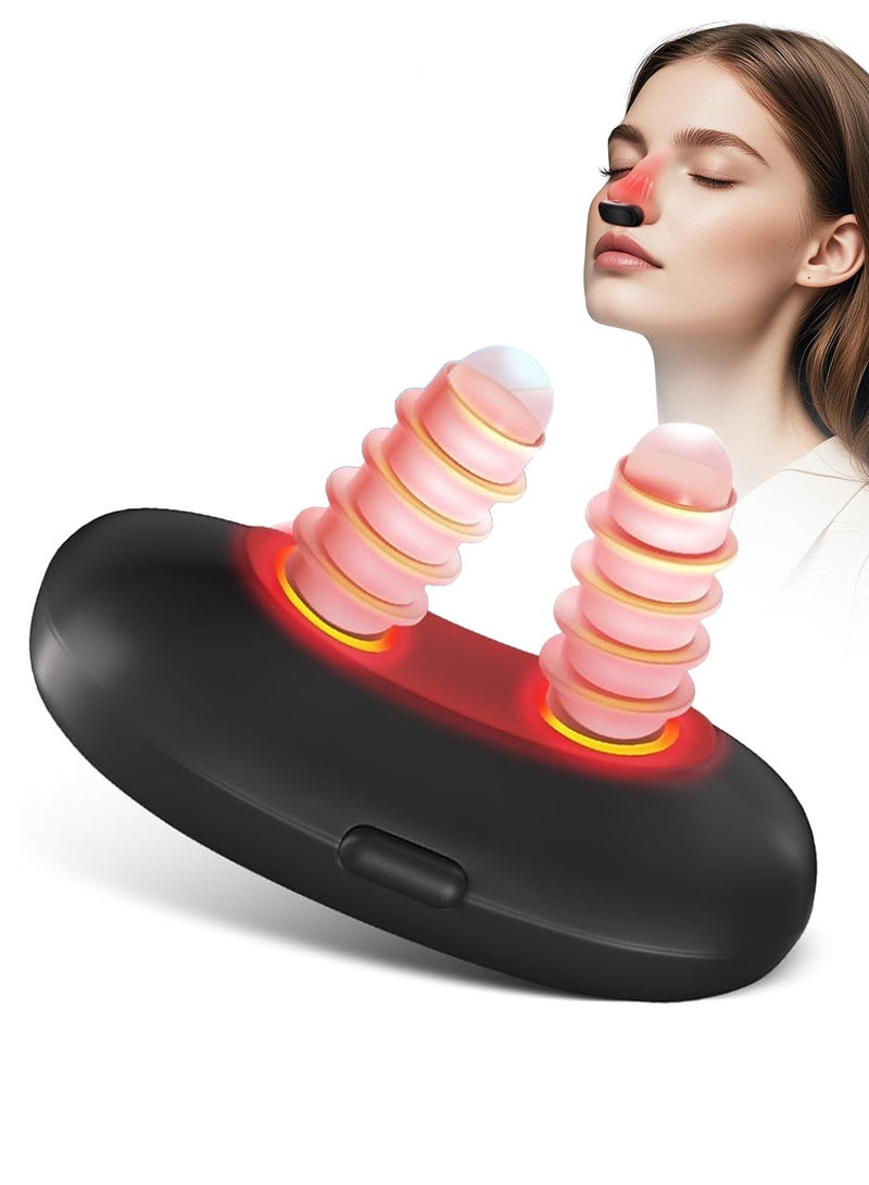 Infrared Ray Nasal Therapy Device, Rechargeable Nasal Soothing Device, 650NM Runny Sneeze Treatment Machine (Black) - Image 1