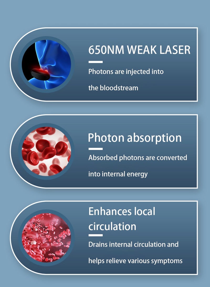 Infrared Ray Nasal Therapy Device, Rechargeable Nasal Soothing Device, 650NM Runny Sneeze Treatment Machine (Black) - Image 2