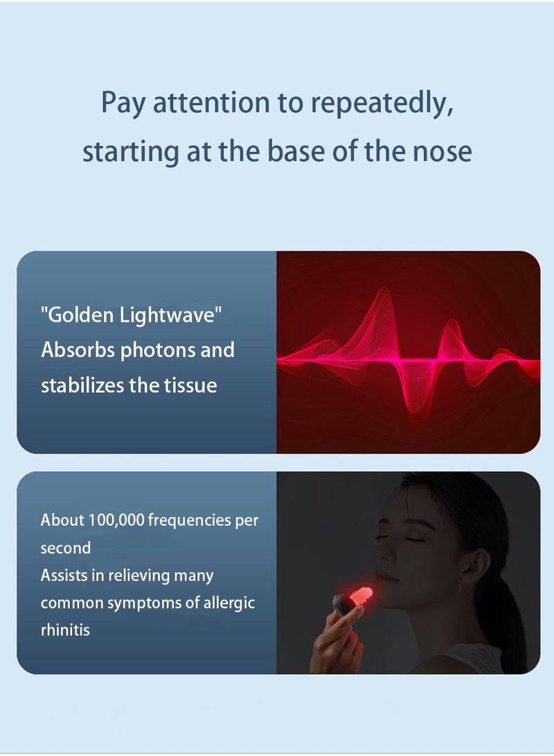 Infrared Ray Nasal Therapy Device, Rechargeable Nasal Soothing Device, 650NM Runny Sneeze Treatment Machine (Black) - Image 3