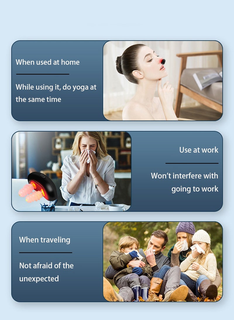 Infrared Ray Nasal Therapy Device, Rechargeable Nasal Soothing Device, 650NM Runny Sneeze Treatment Machine (Black) - Image 5