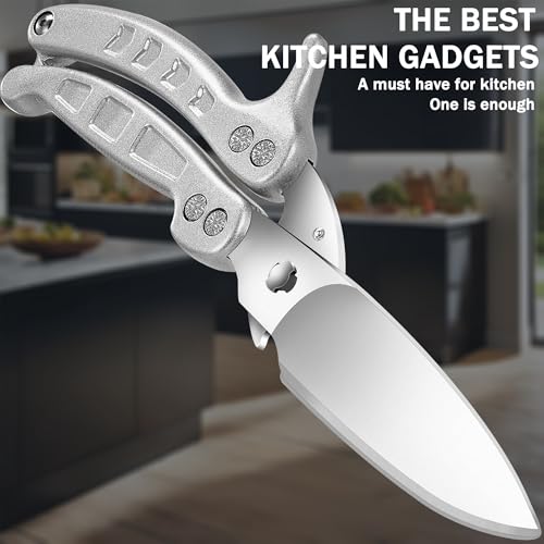 SLEMOON Kitchen Shears Heavy Duty Poultry Shears Meat Cutting Dishwasher Safe and Stainless Food Kitchen Scissors for Chicken Turkey Thanksgiving,Silver - Image 2