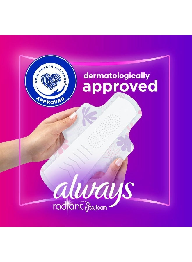 Always Radiant Feminine Pads For Women, Size 2 Heavy Flow Absorbency, Multipack, With Flexfoam, With Wings, Light Clean Scent, 26 Count x 3 Packs (78 Count total) - Image 4