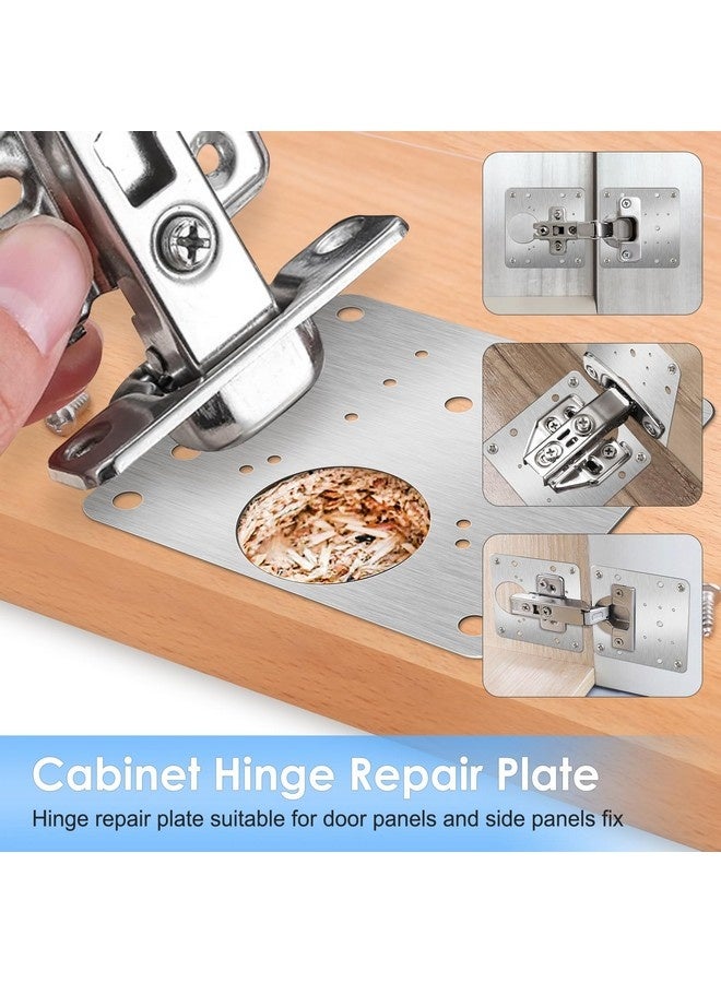 Beauenty 5 Pcs Cabinet Hinge Repair Kit with Screws, Stainless Steel Hinge Repair Plate for Kitchen Wood Furniture，Cabinet Hinge Repair Plate, Kitchen Hinge Repair Plates, Screw-On Hinges Repair Clips with Hole, Furniture Hinge Plate for Cabinet Furniture Drawer Window - Image 4