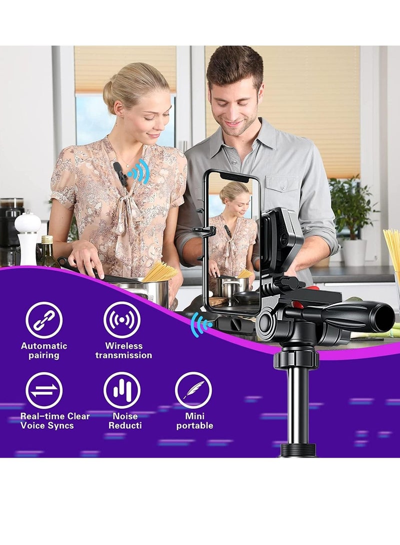 Wireless Lavalier Microphone , mobile phone Microphone, Plug & Play No APP Needed, Mini lapel Wireless Microphone , - Image 3