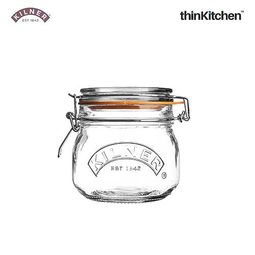 Kilner Premium Classic Clip Top Round Airtight Jars Set of 5-500ml Each | Glass Containers for Kitchen Storage, Ideal for Jams, Chutneys, Ghee, Coffee - Image 3