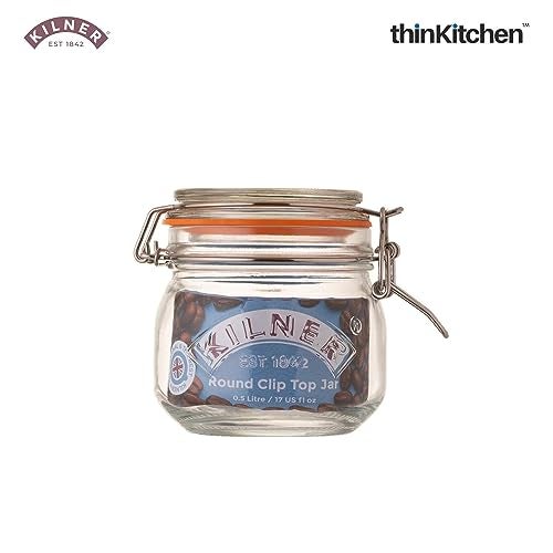 Kilner Premium Classic Clip Top Round Airtight Jars Set of 5-500ml Each | Glass Containers for Kitchen Storage, Ideal for Jams, Chutneys, Ghee, Coffee - Image 4