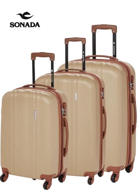 Luggage Set of 3 Hardside With 4 Wheels And Anti Theft Lock