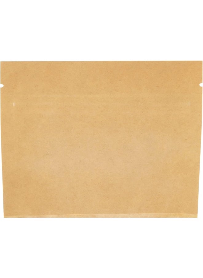 Hotpack حقيبة طعام ورقية قابلة للإغلاق بإعادة الاستخدام من كرافت هوت باك 10x15+3 سم 50 قطعة  - Image 4