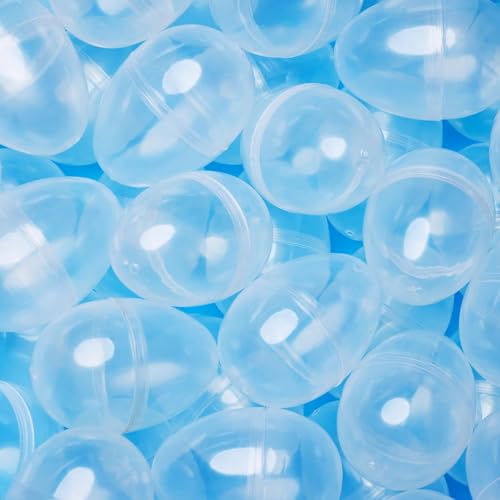 Entervending Easter Eggs 3  Clear Fillable Plastic Capsule  24ct  Easter Basket Stuffers  Empty Large Enough to Hold Toy or Candy  Capsules Filler Bulk  Egg Hunt Kids Surprise - Image 1