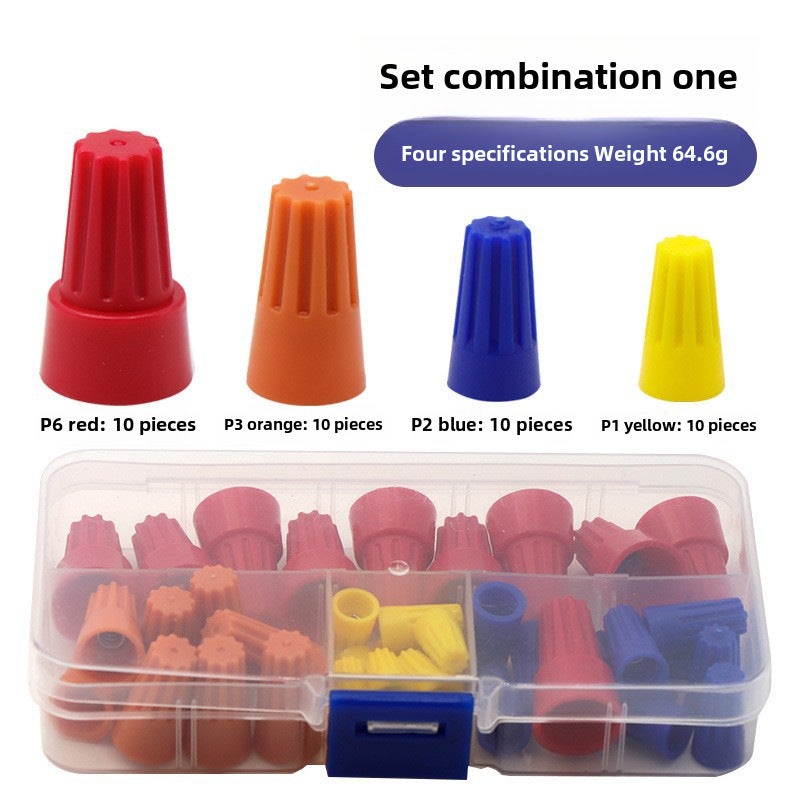 Spiral Wire Cap Waterproof Crimp Terminals P1P2P3P4P6 40 sets of crimping caps 
