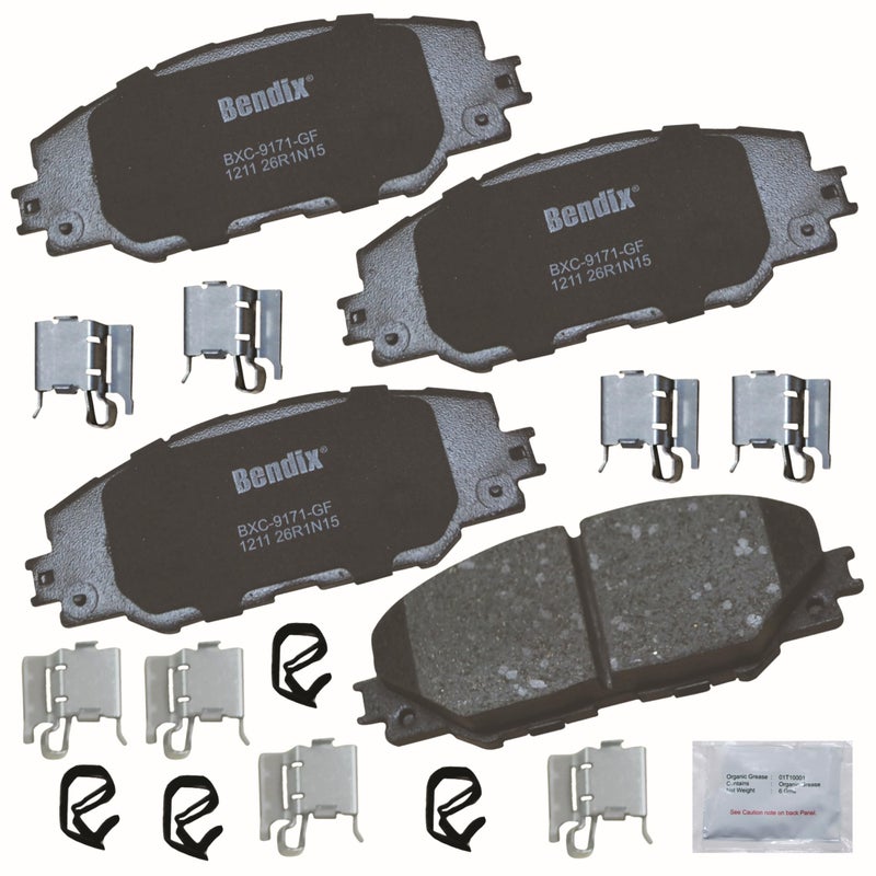 Bendix Priority1 CFC1211 Ceramic Front Brake Pads for Pontiac Vibe 20102009 Scion iM 2016 tC 20162011 Toyota Corolla iM 20182017 Matrix 20132009 Mirai 20202016 RAV4 20182006