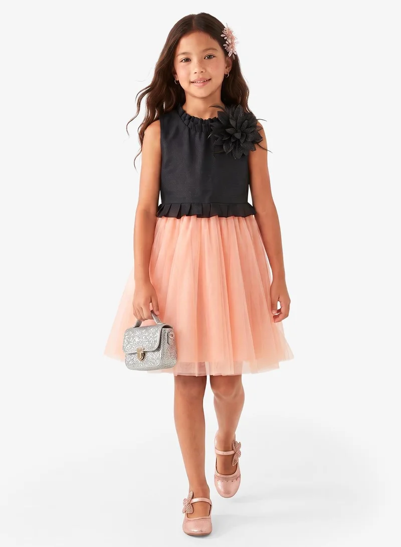 Little Golden Apple Little Cut Sleeve  Dress