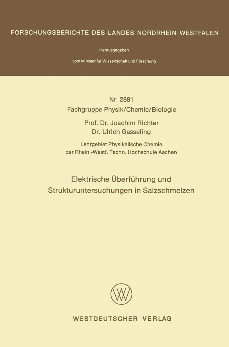 Elektrische Überführung und Strukturuntersuchungen in Salzschmelzen 
