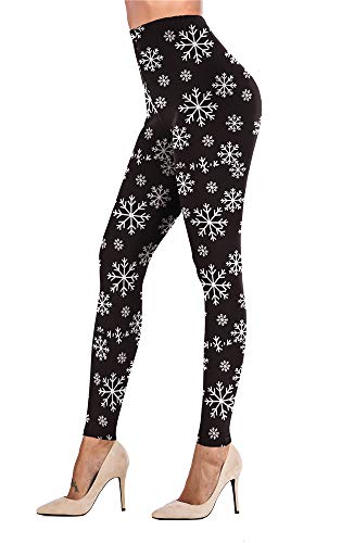 Sipaya Women Reindeer and Snowflake Printed Leggings Tights Tribal Pants Full Length S - Image 2