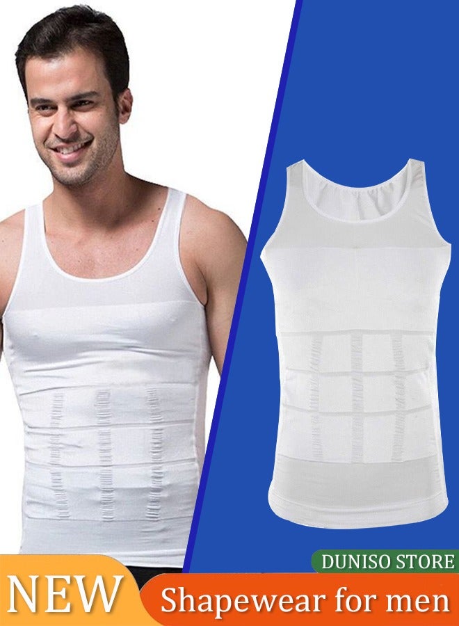Men's Slim Body Shaper Vest Tank Top Tummy Waist Underwear Beer Belly Slimmer  - Image 1