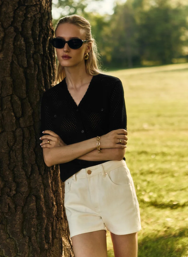 Lichi  Mid-rise denim shorts for Women | Best Price UAE