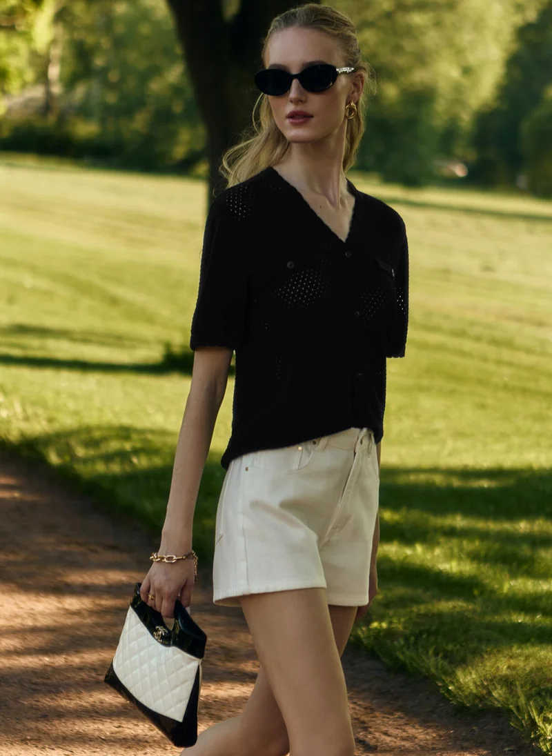 Lichi  Mid-rise denim shorts for Women | Best Price UAE