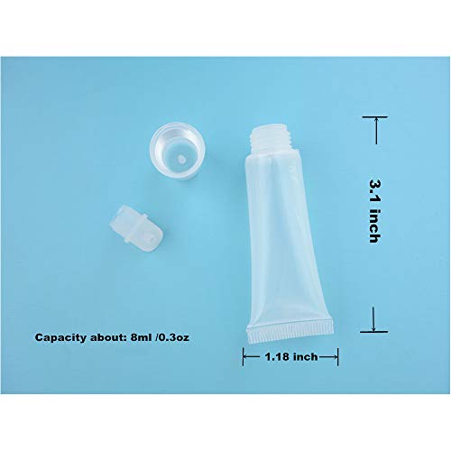 Erewa 12Pcs 8ml Clear Empty Tubes Refillable Containers for DIY Lip Gloss Balm & Travel Toiletries - Image 2