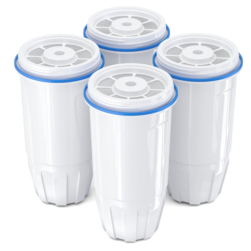 Bogda Upgraded Water Filter Replacement Fit for Zero Pitcher and Dispenser ZR-001 ZR-004 ZP-006 ZR-017, Five-Stage Filter System, Effectively Reducing Lead, Chromium, and Contaminants, 4 Packs, By BOGDA - Image 1