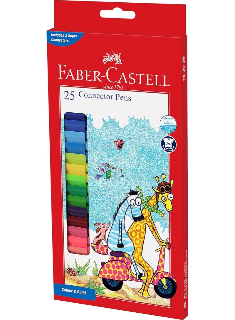 Faber-Castell Connector Pens, 25 Pack, Assorted Colours - Image 2