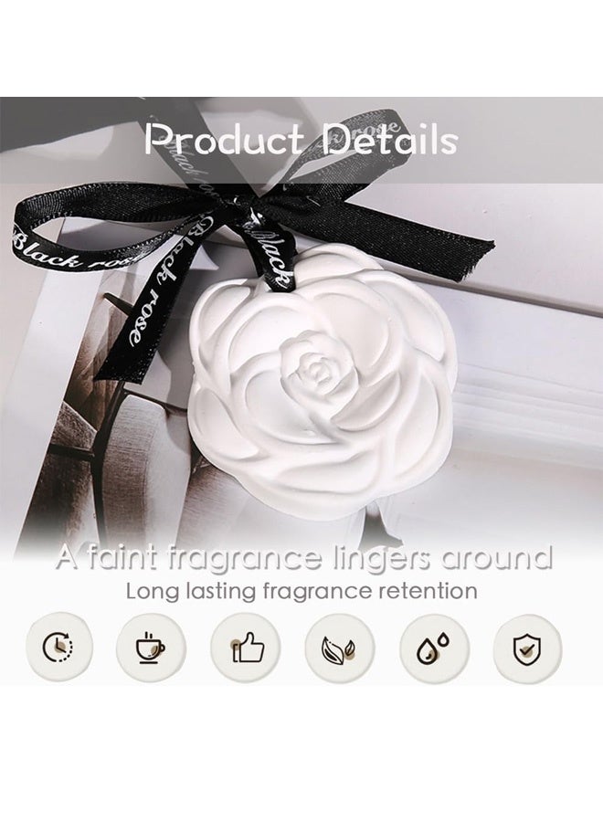 Car Aroma Diffuser, Plaster Aroma Diffuser Pendant, Solid Aroma Diffuser, Rose Shaped, Bluebell Flower Fragrance, Long Lasting Fragrance, Suitable for Car, Closet, Shoe Cabinet, Room - Image 2