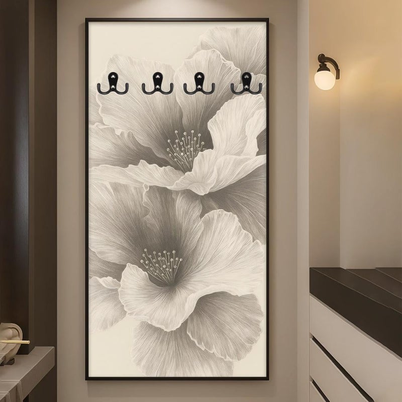 4gdran Decorative Canvas Painting with Hooks for Hanging Clothes - Image 1