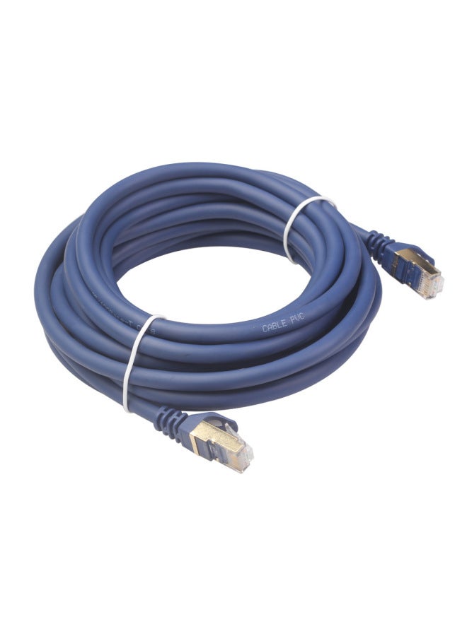 Pure Copper Double Shielded 40g Million Band 2000mhz Computer Nas Router Set Top Box Cat8 Eight Class Million Band Network Cable-Color:Blue-Line Length:0.5M  - Image 2