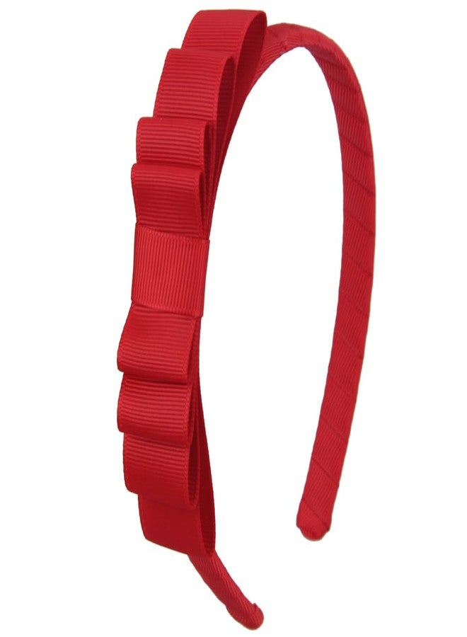 7Rainbows Red Toddler Headband Knotted Bow Headband for Girls - Image 1
