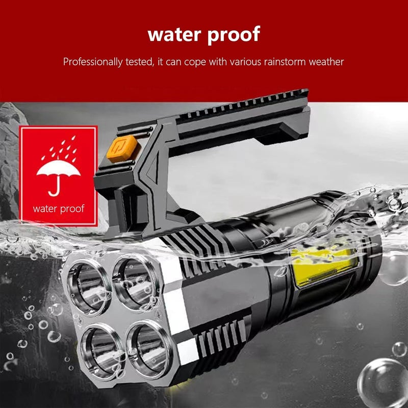 كلاراكو مصباح يدوي قوي من كلاركو، مصباح يدوي LED بخمسة انفجارات نووية، مصباح يدوي للتخييم قابل لإعادة الشحن فائق السطوع ومقاوم للماء، مصباح طاولة محمول للاستخدام المنزلي، مصباح يدوي قوي ومتين - Image 2