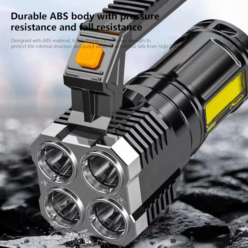 كلاراكو مصباح يدوي قوي من كلاركو، مصباح يدوي LED بخمسة انفجارات نووية، مصباح يدوي للتخييم قابل لإعادة الشحن فائق السطوع ومقاوم للماء، مصباح طاولة محمول للاستخدام المنزلي، مصباح يدوي قوي ومتين - Image 5