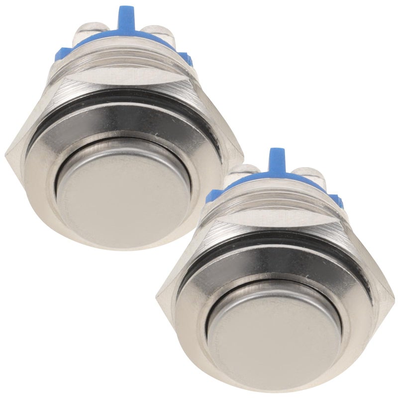 2Pcs Universal Wired Doorbell Push Button Replacement Kit With 16mm Self Reset Screw Terminals - Image 2